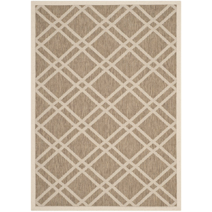 SAFAVIEH Indoor Outdoor CY6923-242 Courtyard Brown / Bone Rug Image 1