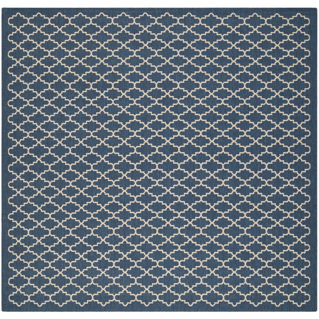 SAFAVIEH Indoor Outdoor CY6919-268 Courtyard Navy / Beige Rug Image 1