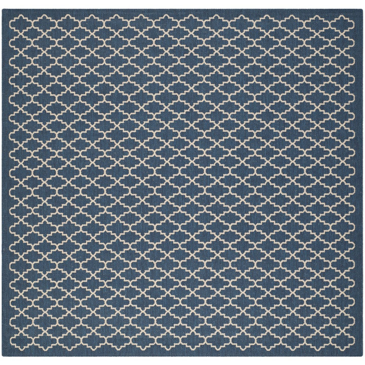 SAFAVIEH Indoor Outdoor CY6919-268 Courtyard Navy / Beige Rug Image 1