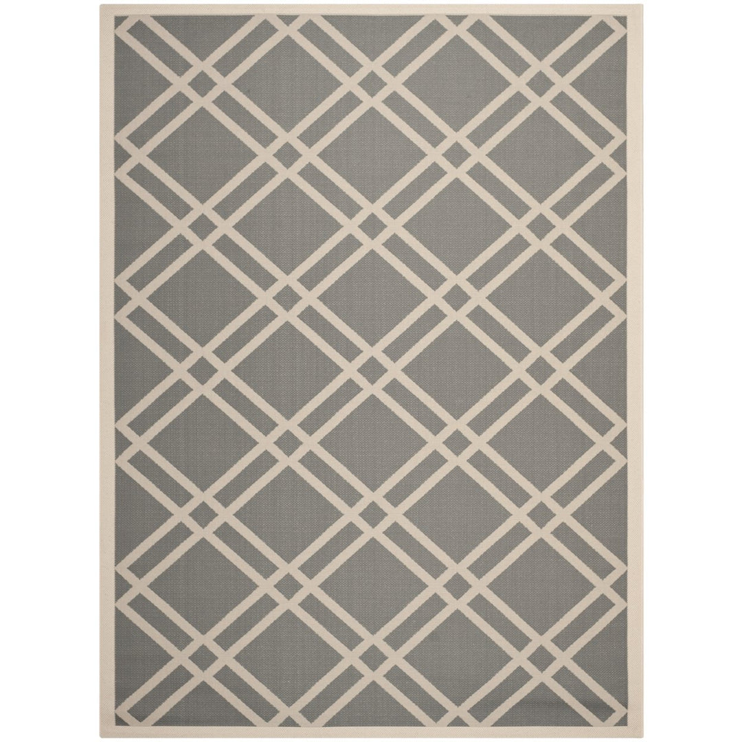 SAFAVIEH Outdoor CY6923-246 Courtyard Anthracite / Beige Rug Image 3