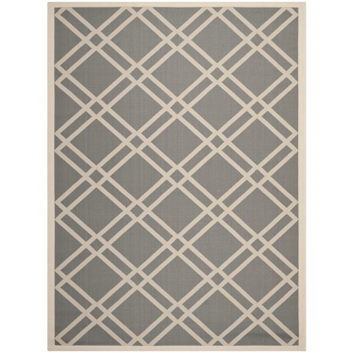 SAFAVIEH Outdoor CY6923-246 Courtyard Anthracite / Beige Rug Image 1