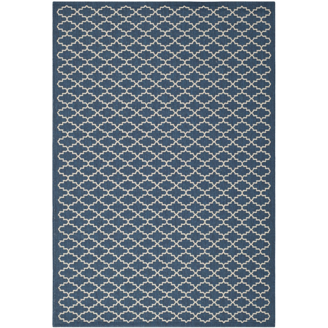 SAFAVIEH Indoor Outdoor CY6919-268 Courtyard Navy / Beige Rug Image 1