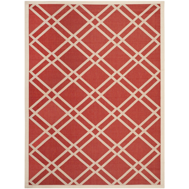 SAFAVIEH Outdoor CY6923-248 Courtyard Collection Red / Bone Rug Image 3