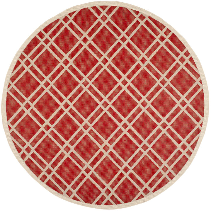 SAFAVIEH Outdoor CY6923-248 Courtyard Collection Red / Bone Rug Image 4