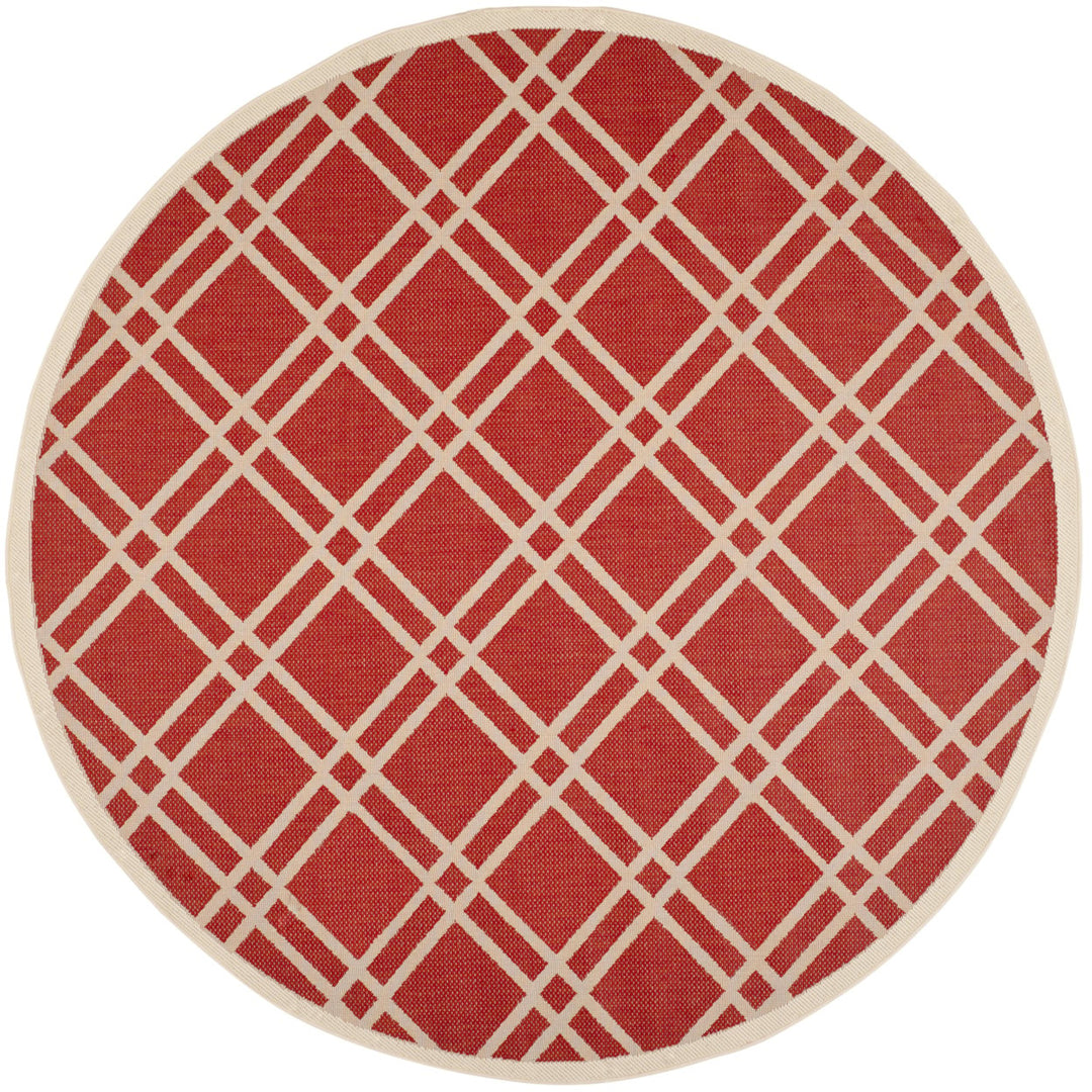 SAFAVIEH Outdoor CY6923-248 Courtyard Collection Red / Bone Rug Image 1