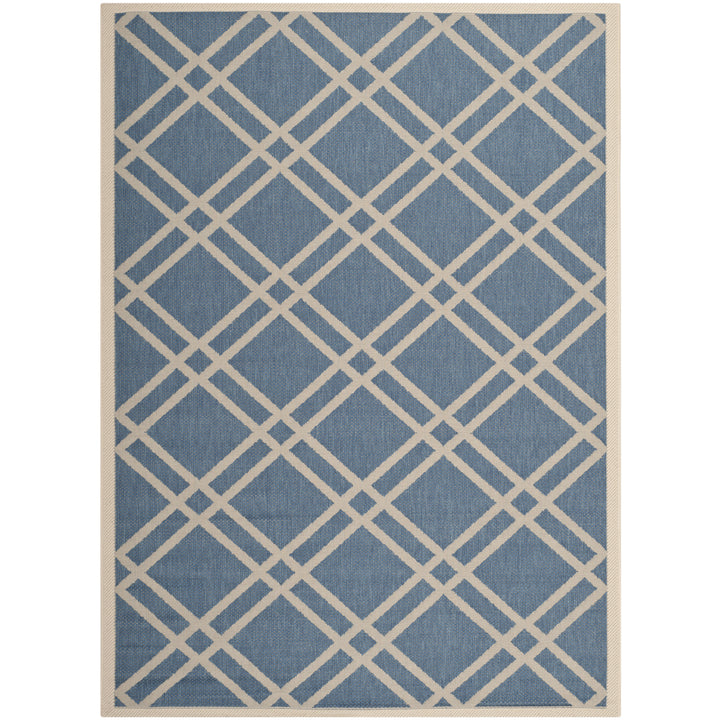 SAFAVIEH Indoor Outdoor CY6923-243 Courtyard Blue / Beige Rug Image 11