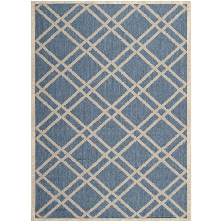 SAFAVIEH Indoor Outdoor CY6923-243 Courtyard Blue / Beige Rug Image 1