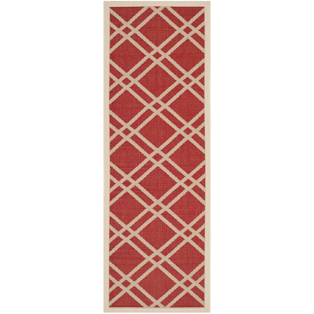 SAFAVIEH Outdoor CY6923-248 Courtyard Collection Red / Bone Rug Image 5