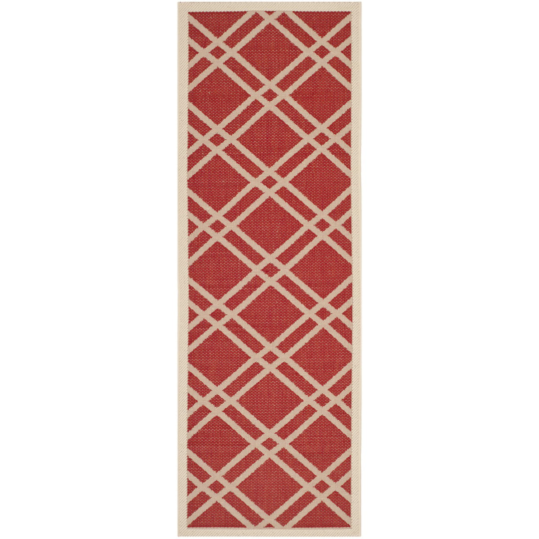 SAFAVIEH Outdoor CY6923-248 Courtyard Collection Red / Bone Rug Image 1