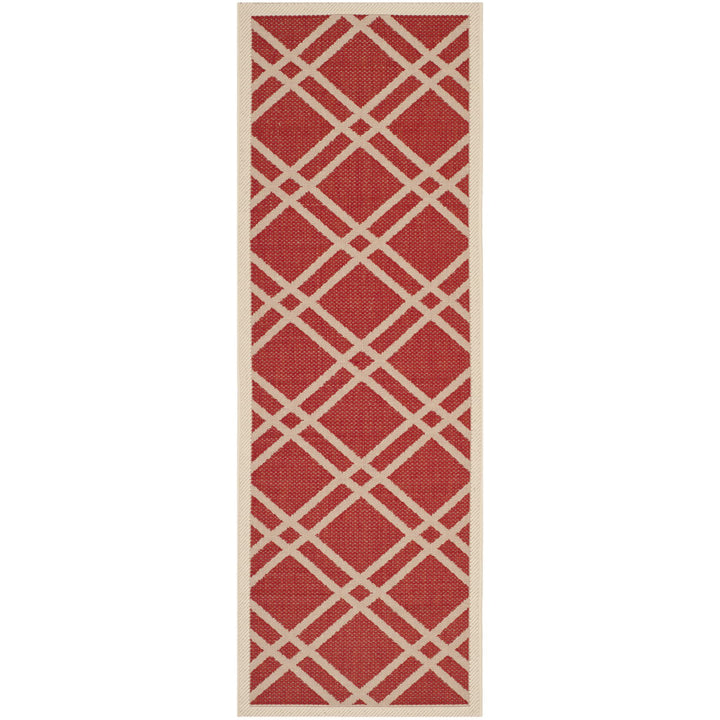 SAFAVIEH Outdoor CY6923-248 Courtyard Collection Red / Bone Rug Image 1