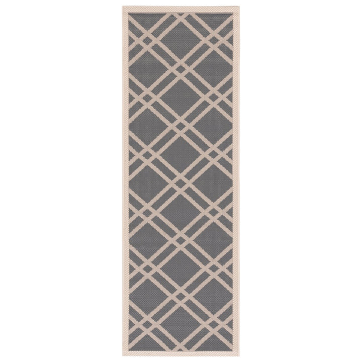 SAFAVIEH Outdoor CY6923-246 Courtyard Anthracite / Beige Rug Image 1