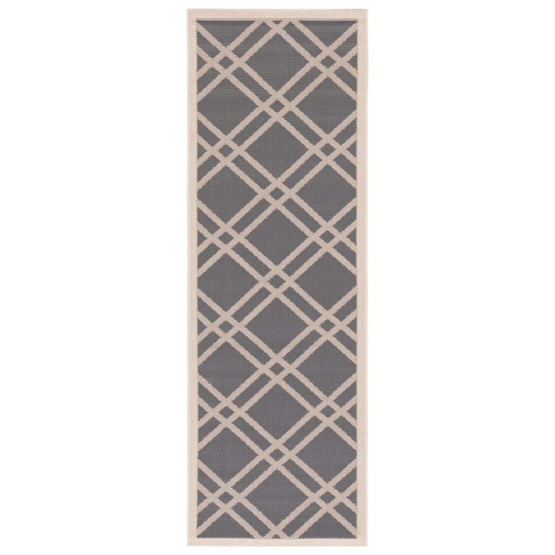 SAFAVIEH Outdoor CY6923-246 Courtyard Anthracite / Beige Rug Image 1