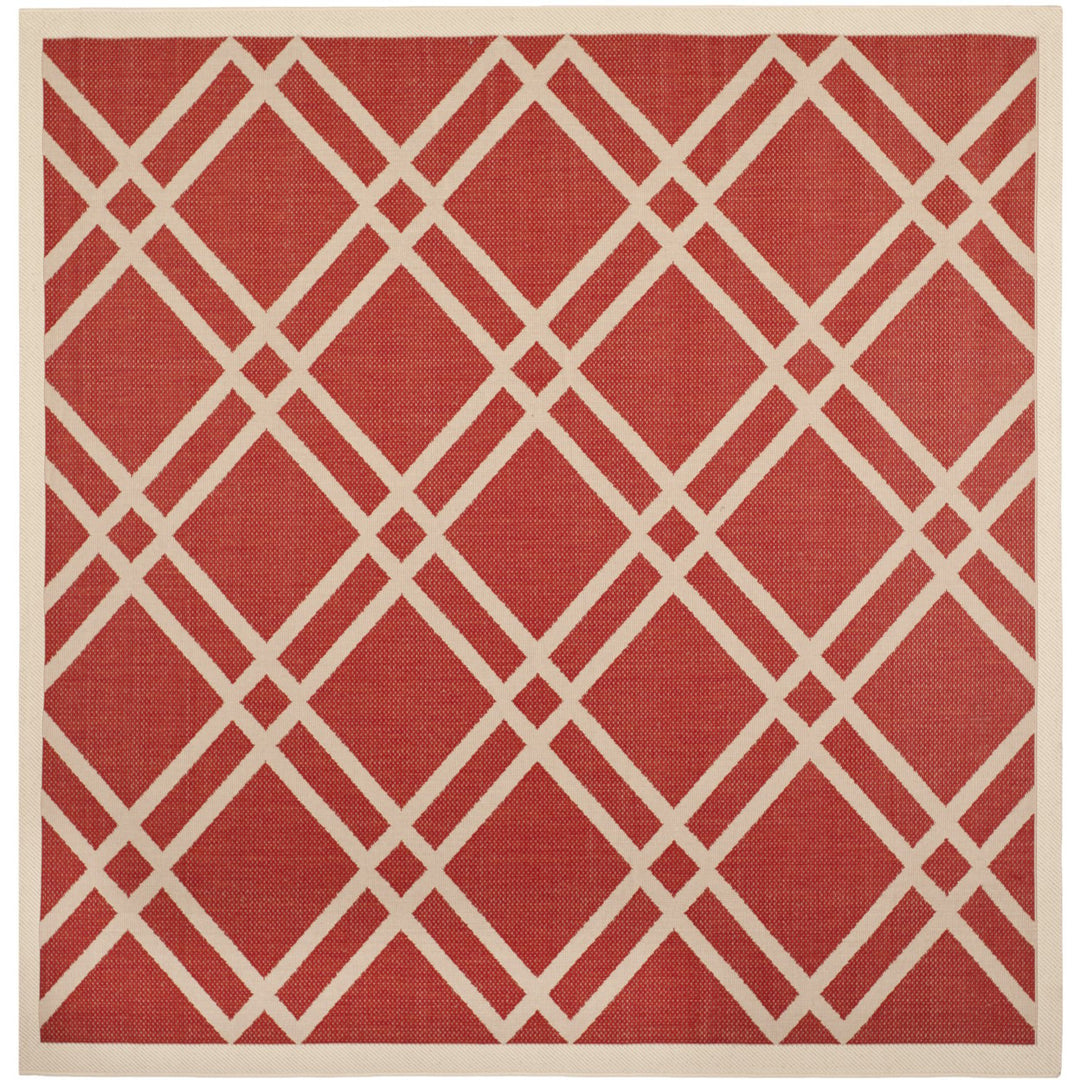 SAFAVIEH Outdoor CY6923-248 Courtyard Collection Red / Bone Rug Image 6