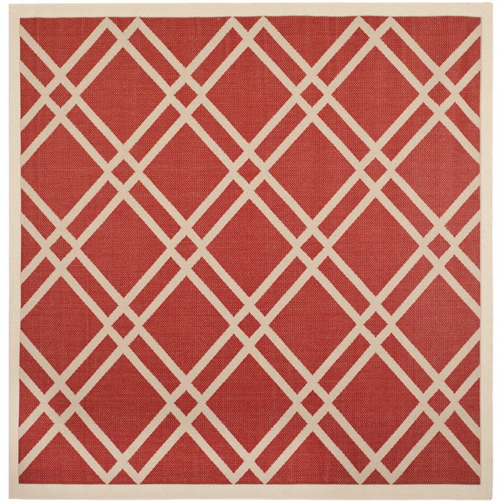 SAFAVIEH Outdoor CY6923-248 Courtyard Collection Red / Bone Rug Image 1