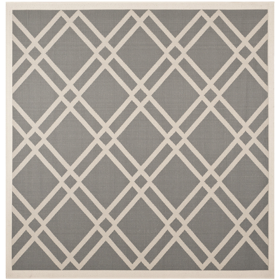 SAFAVIEH Outdoor CY6923-246 Courtyard Anthracite / Beige Rug Image 6