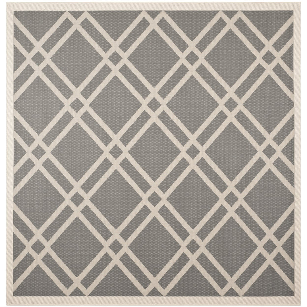 SAFAVIEH Outdoor CY6923-246 Courtyard Anthracite / Beige Rug Image 1