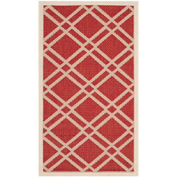 SAFAVIEH Outdoor CY6923-248 Courtyard Collection Red / Bone Rug Image 8