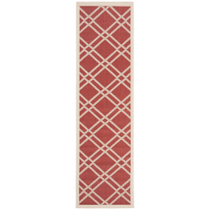 SAFAVIEH Outdoor CY6923-248 Courtyard Collection Red / Bone Rug Image 9