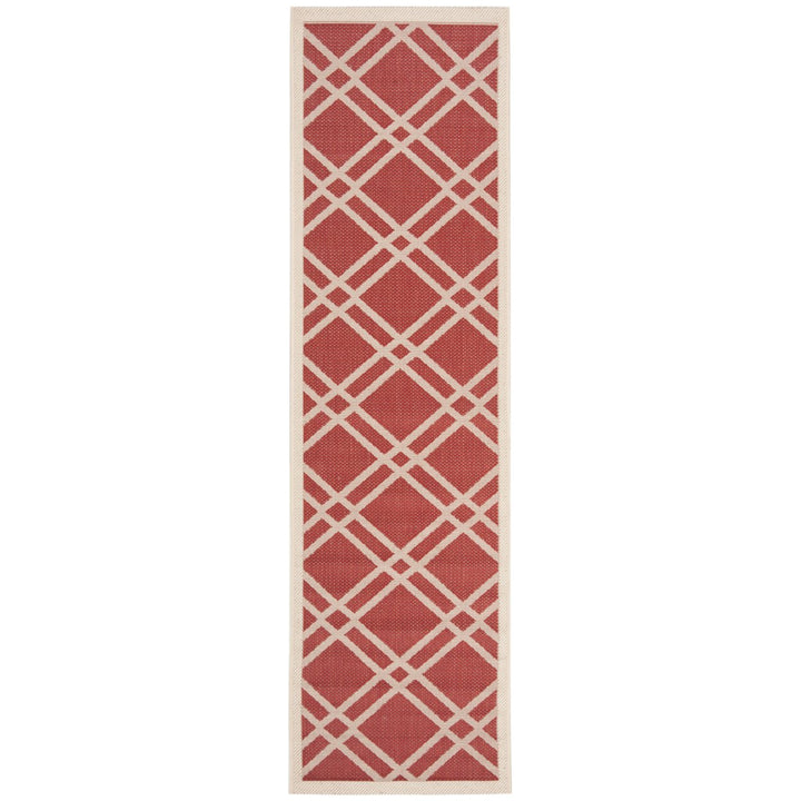 SAFAVIEH Outdoor CY6923-248 Courtyard Collection Red / Bone Rug Image 1