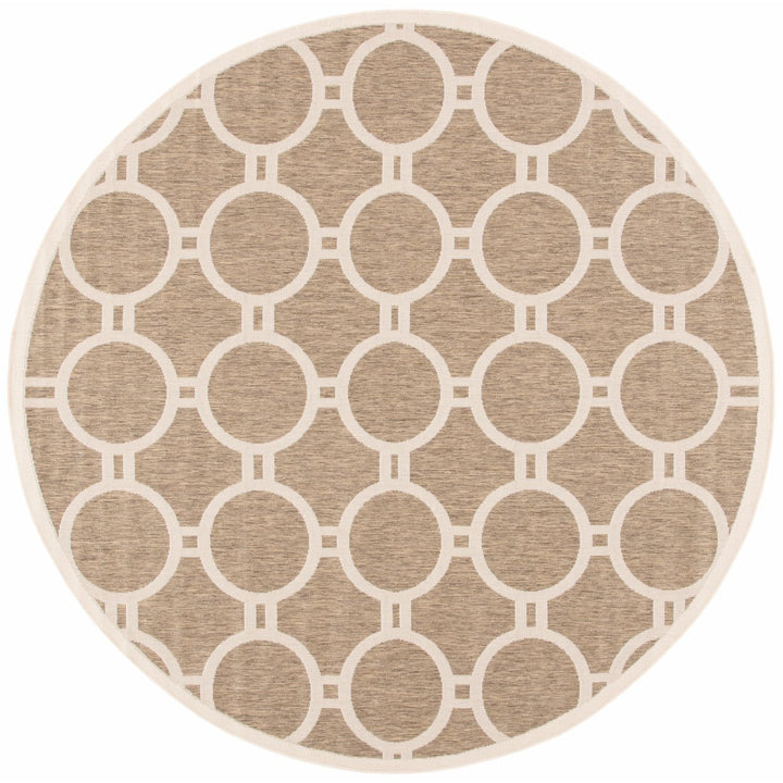 SAFAVIEH Indoor Outdoor CY6924-242 Courtyard Brown / Bone Rug Image 1