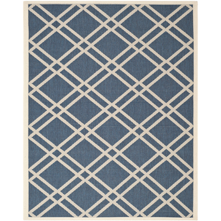 SAFAVIEH Indoor Outdoor CY6923-268 Courtyard Navy / Beige Rug Image 4