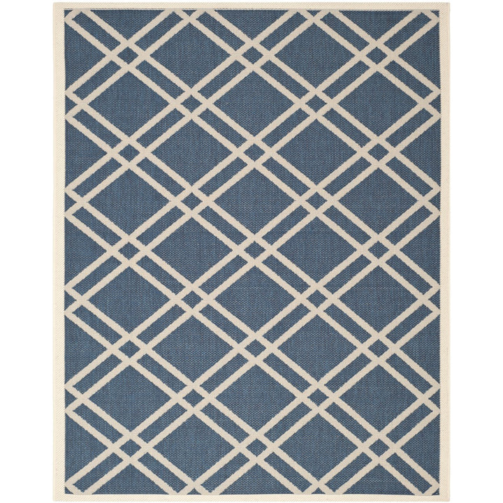 SAFAVIEH Indoor Outdoor CY6923-268 Courtyard Navy / Beige Rug Image 1