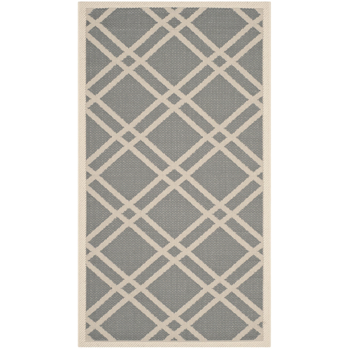 SAFAVIEH Outdoor CY6923-246 Courtyard Anthracite / Beige Rug Image 10