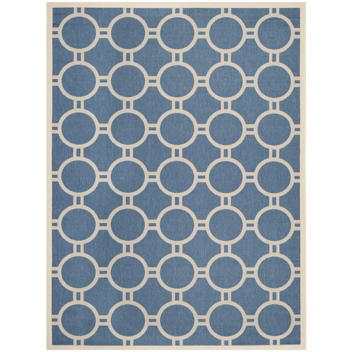 SAFAVIEH Indoor Outdoor CY6924-243 Courtyard Blue / Beige Rug Image 4