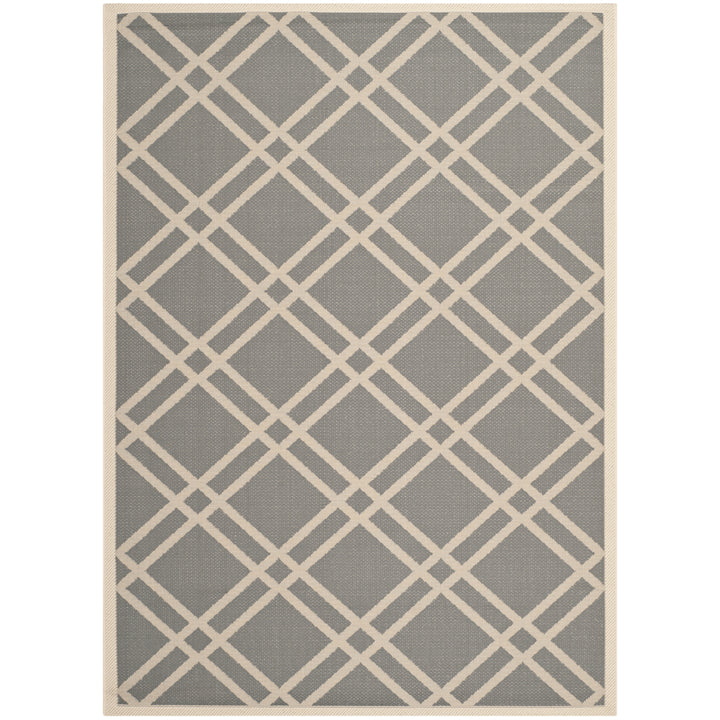 SAFAVIEH Outdoor CY6923-246 Courtyard Anthracite / Beige Rug Image 1