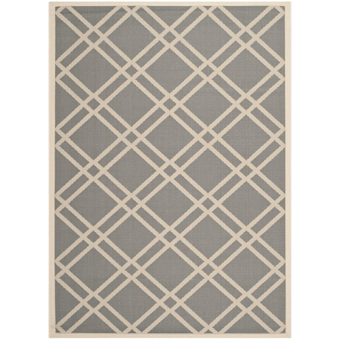 SAFAVIEH Outdoor CY6923-246 Courtyard Anthracite / Beige Rug Image 1