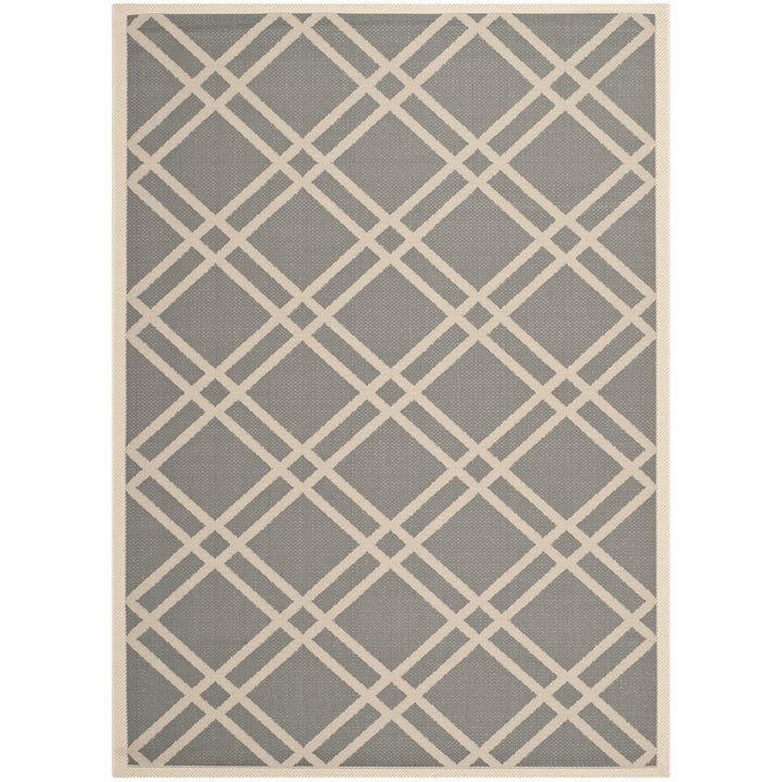 SAFAVIEH Outdoor CY6923-246 Courtyard Anthracite / Beige Rug Image 1