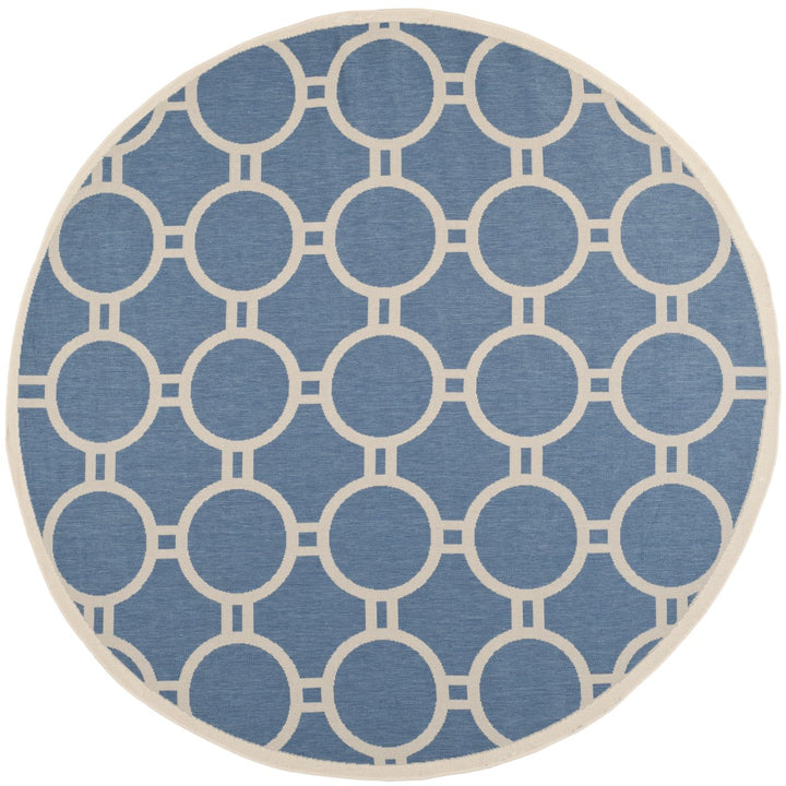 SAFAVIEH Indoor Outdoor CY6924-243 Courtyard Blue / Beige Rug Image 1