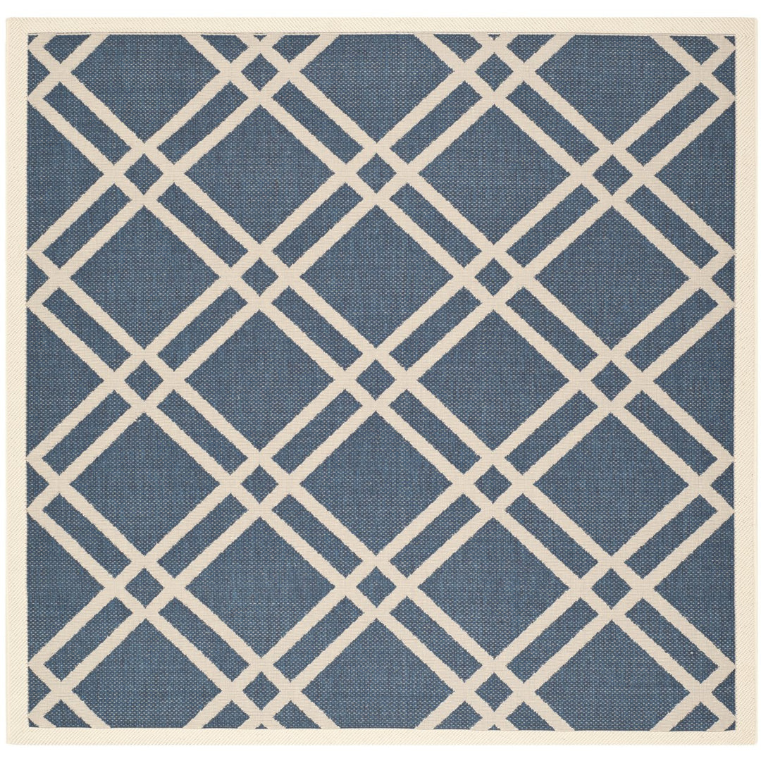 SAFAVIEH Indoor Outdoor CY6923-268 Courtyard Navy / Beige Rug Image 1