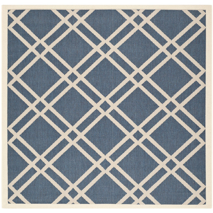 SAFAVIEH Indoor Outdoor CY6923-268 Courtyard Navy / Beige Rug Image 1