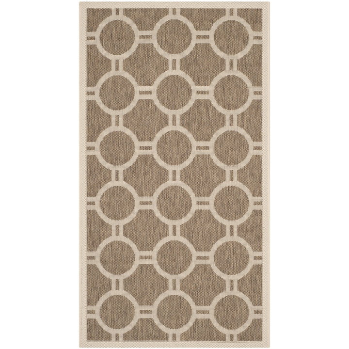 SAFAVIEH Indoor Outdoor CY6924-242 Courtyard Brown / Bone Rug Image 10