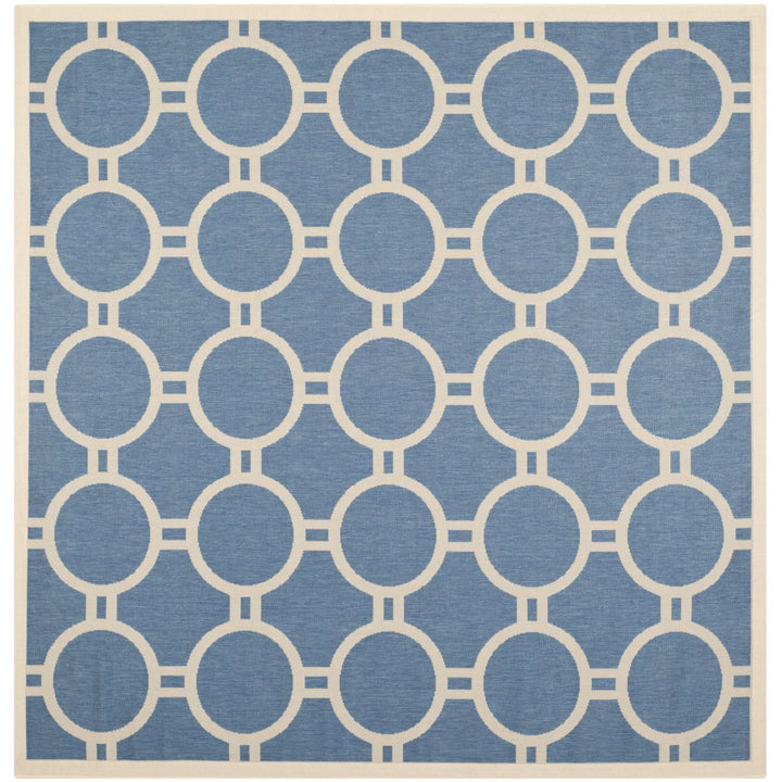 SAFAVIEH Indoor Outdoor CY6924-243 Courtyard Blue / Beige Rug Image 1