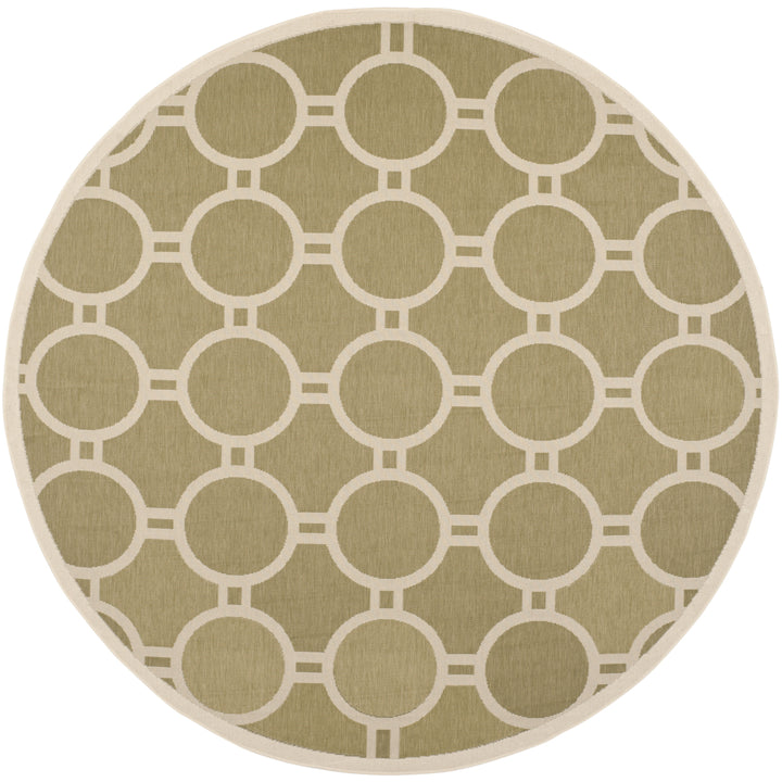 SAFAVIEH Indoor Outdoor CY6924-244 Courtyard Green / Beige Rug Image 3