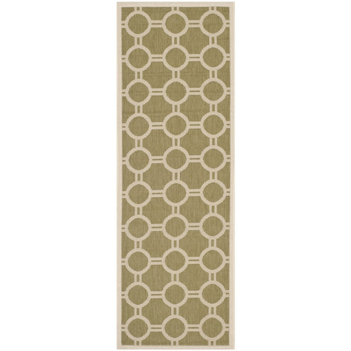 SAFAVIEH Indoor Outdoor CY6924-244 Courtyard Green / Beige Rug Image 1