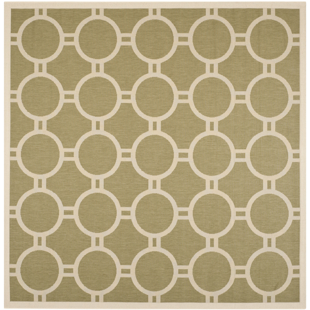 SAFAVIEH Indoor Outdoor CY6924-244 Courtyard Green / Beige Rug Image 5