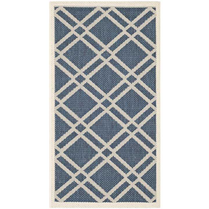 SAFAVIEH Indoor Outdoor CY6923-268 Courtyard Navy / Beige Rug Image 11