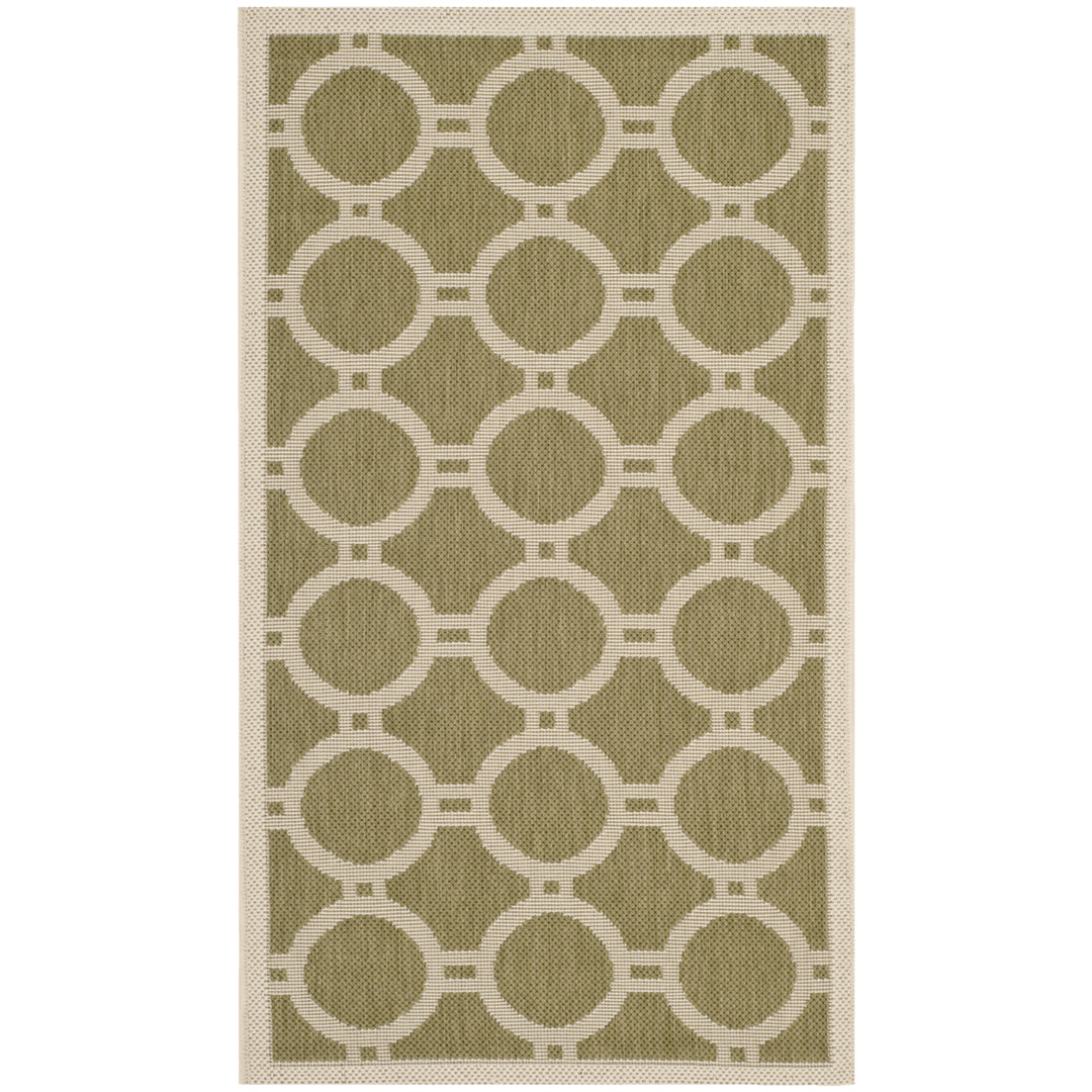 SAFAVIEH Indoor Outdoor CY6924-244 Courtyard Green / Beige Rug Image 8