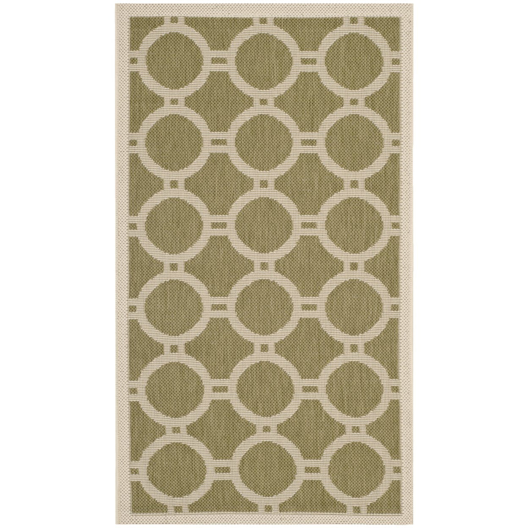 SAFAVIEH Indoor Outdoor CY6924-244 Courtyard Green / Beige Rug Image 1