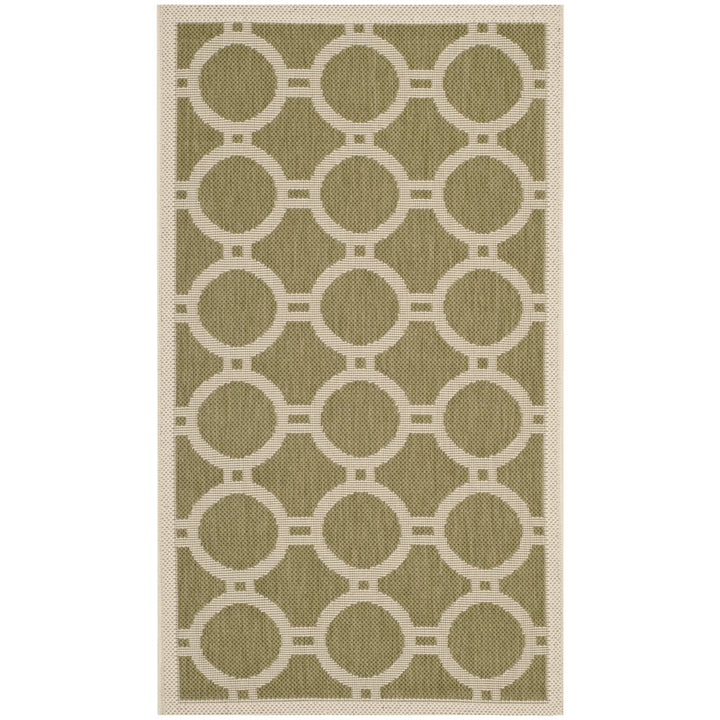 SAFAVIEH Indoor Outdoor CY6924-244 Courtyard Green / Beige Rug Image 1