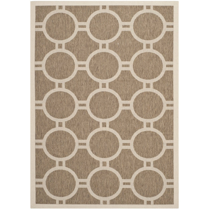 SAFAVIEH Indoor Outdoor CY6924-242 Courtyard Brown / Bone Rug Image 12