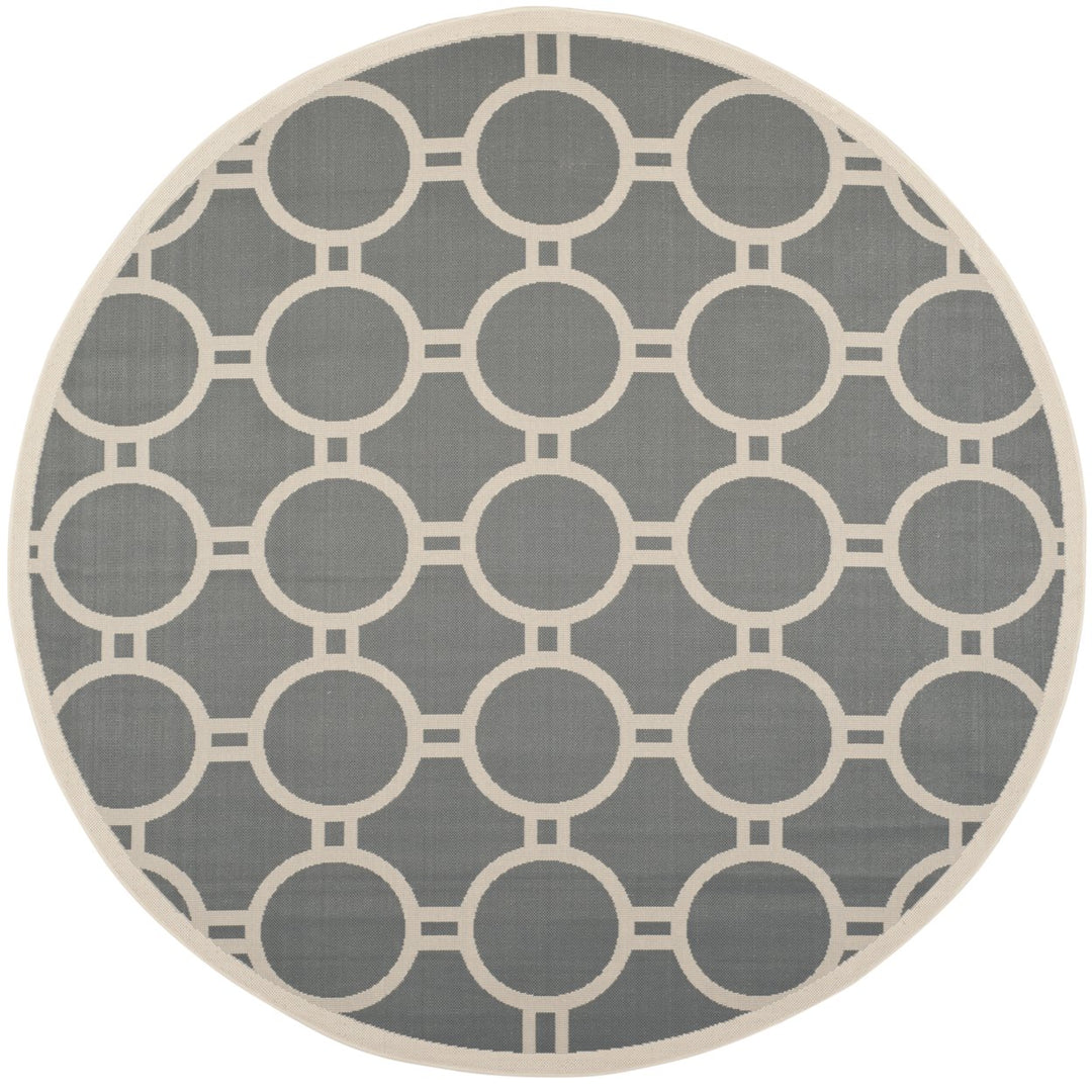 SAFAVIEH Outdoor CY6924-246 Courtyard Anthracite / Beige Rug Image 1