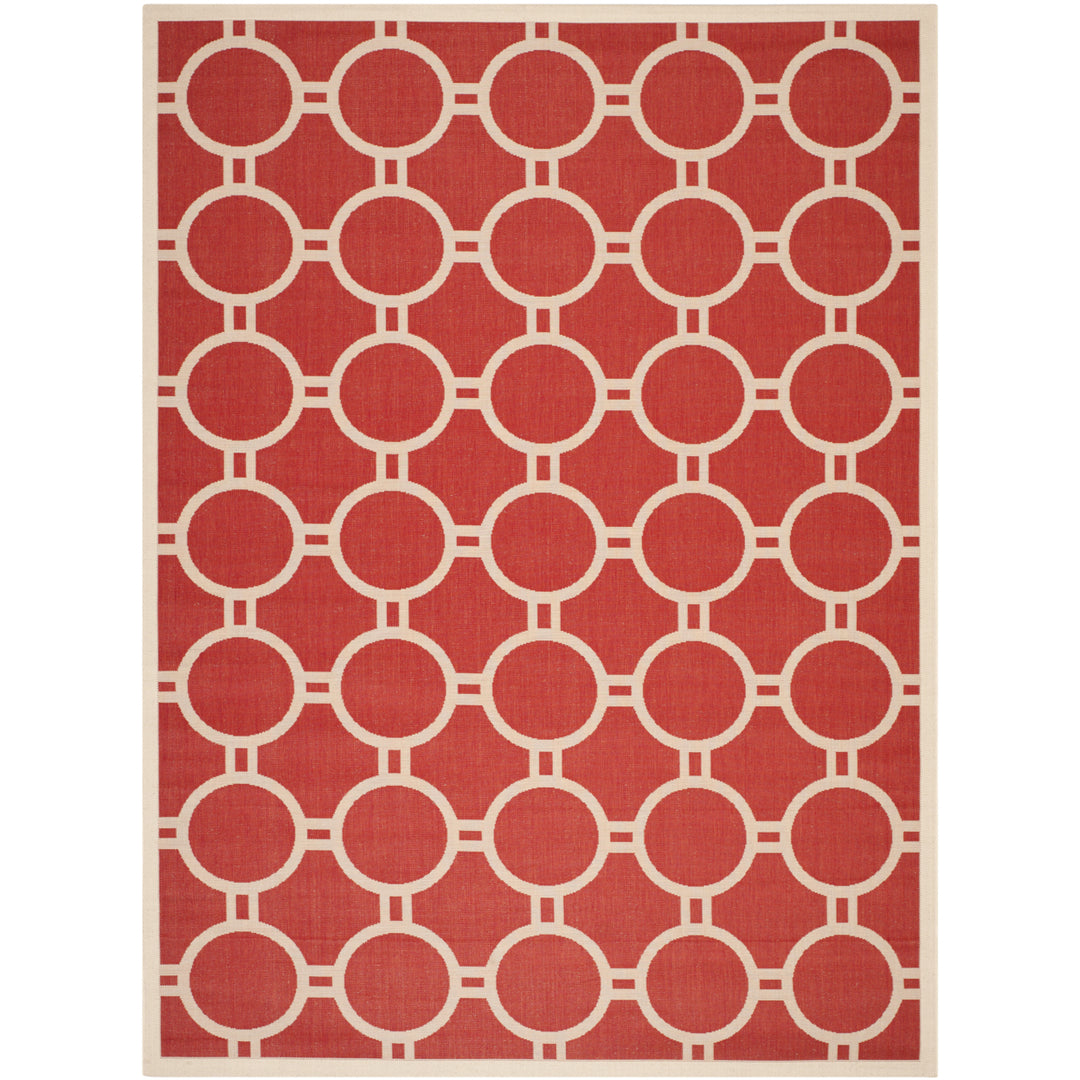 SAFAVIEH Outdoor CY6924-248 Courtyard Collection Red / Bone Rug Image 3