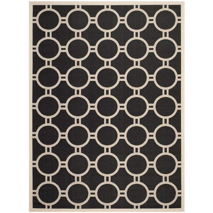 SAFAVIEH Indoor Outdoor CY6924-266 Courtyard Black / Beige Rug Image 1