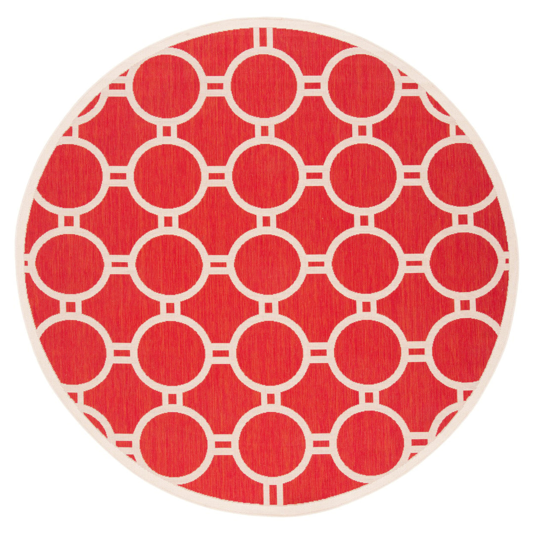 SAFAVIEH Outdoor CY6924-248 Courtyard Collection Red / Bone Rug Image 1