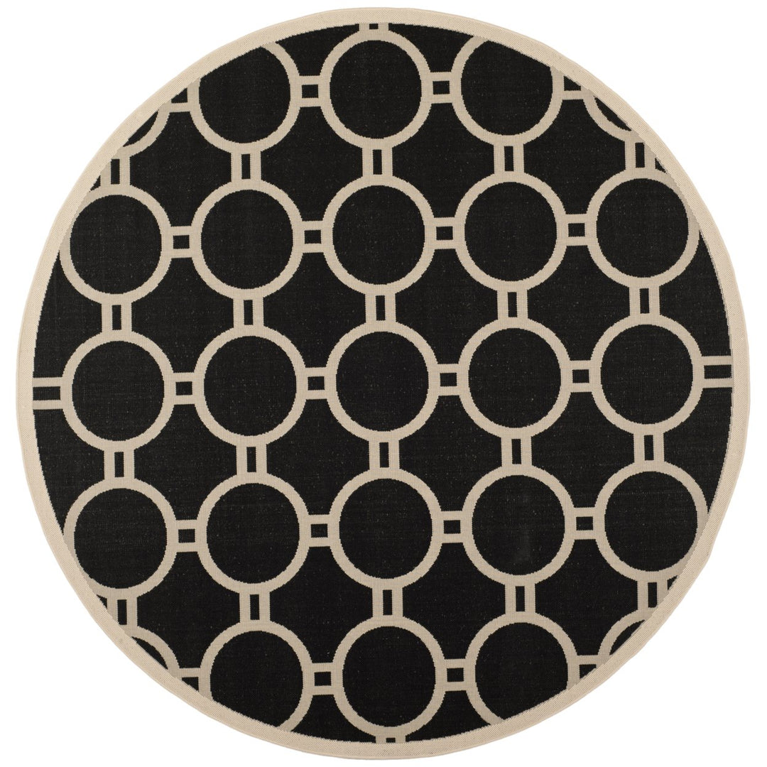 SAFAVIEH Indoor Outdoor CY6924-266 Courtyard Black / Beige Rug Image 1