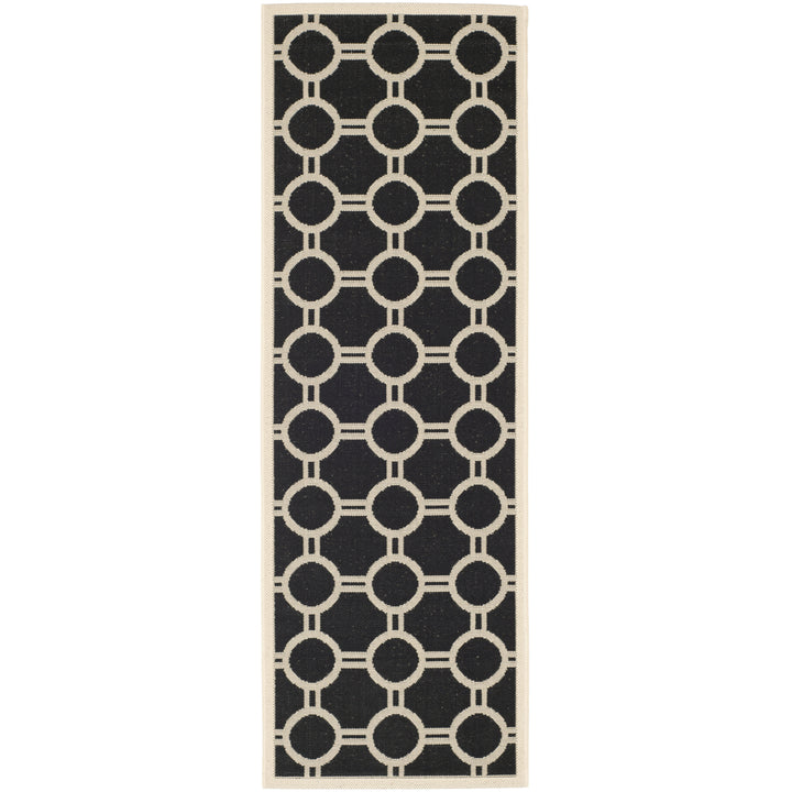 SAFAVIEH Indoor Outdoor CY6924-266 Courtyard Black / Beige Rug Image 5